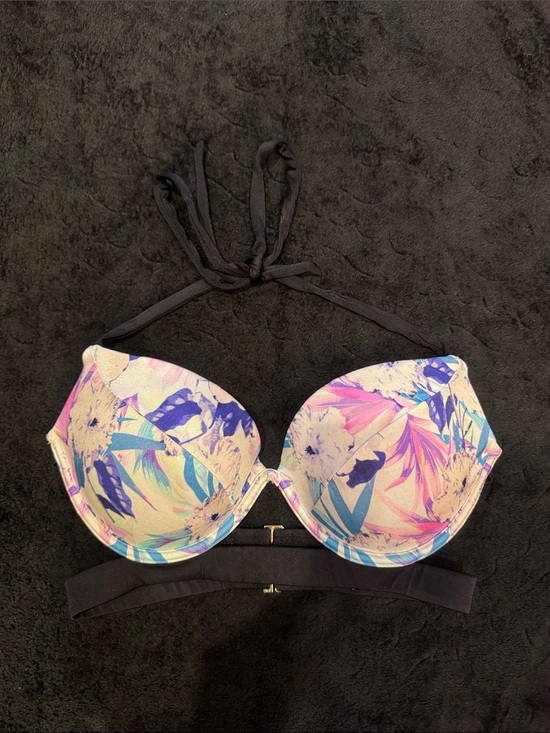 Victoria's Secret Other - Victoria's Secret Pastel Floral Underwire Halter Bikini Top